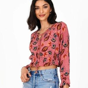 Patrons of Peace Floral Blouse Size L